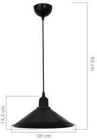 Lampada da soffitto in metallo nero ø 30 cm - Squid Lighting