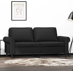 Divano A 2 Posti Nero 140 Cm İn Similpelle /