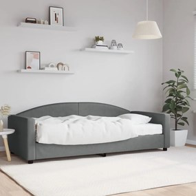 Divano letto con materasso grigio scuro 90x200 cm in tessuto