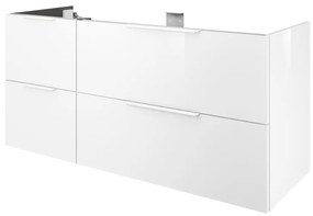 Mobile da bagno sotto lavabo Neo bianco laccato lucido L 135 x H 64 x P 48 cm 4 cassetti, lavabo non incluso