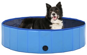 Piscina per cani pieghevole blu 120x30 cm in pvc
