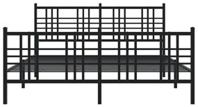 Giroletto con testiera e pediera metallo nero 150x200 cm