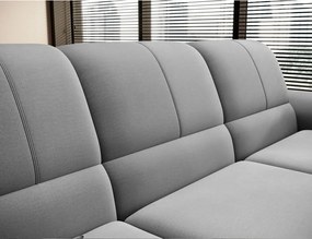 Divano angolare grigio allungabile/con contenitore (con penisola a sinistra/a L) e rivestimento in velluto Siber – ELTAP