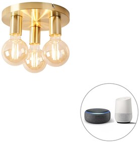 Lampada da soffitto intelligente rotonda oro incl. 3 Wifi G95 - Facil