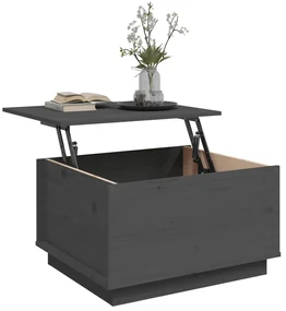 Tavolino da salotto grigio 60x50x35 cm legno massello di pino