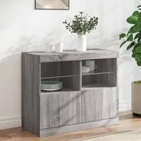 Credenza con Luci LED Grigio Sonoma 81x37x67 cm 836663