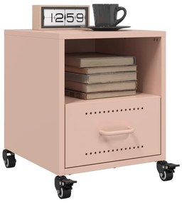 Comodini 2 Pz Rosa 36x39x43,5 Cm İn Acciaio /