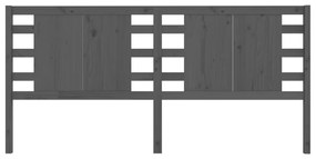 Testiera per letto grigia 206x4x100cm in legno massello di pino