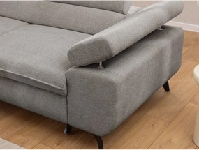 Divano angolare grigio chiaro (con penisola a sinistra/a L) con rivestimento in ciniglia Marbeya – Ropez