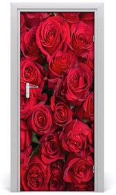 Adesivo per porta interna Rose rosse 75x205 cm