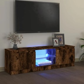 Mobile Porta Tv Con Luci Led Rovere Fumo 120x30x35,5 Cm /