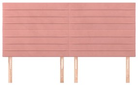 Testiera 4 pz rosa 90x5x78/88 cm in velluto