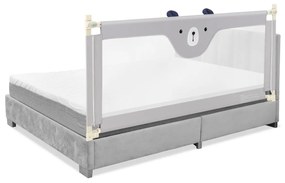 Costway Barriera 180cm pieghevole per letto per bambini, Sbarra con sollevamento e doppio blocco di sicurezza Grigio