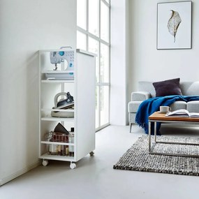 Carrello portaoggetti bianco in metallo 42x84,5x32 cm Tower – YAMAZAKI