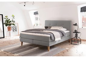 Letto boxspring grigio chiaro 160x200 cm Stockholm - Meise Möbel