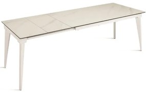 Tavolo allungabile 240 cm ULISSE con top grčs porcellanato effetto Marmo Bianco