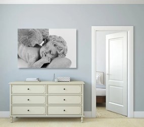 Stampa su tela – Angioletto dormiente in bianco e nero