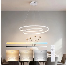 Brilagi-LED Lampadario a sospensione dimmerabile TWISTER LED/75W/230V Ø 70 cm bianco + telecomando