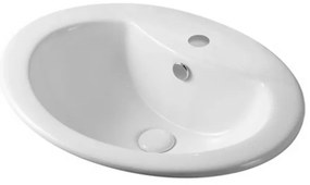 Lavabo da incasso soprapiano ovale 56x46 cm in ceramica lucida