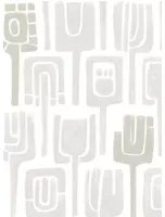Élitis Carta da parati Totem - Silber/ Weiß