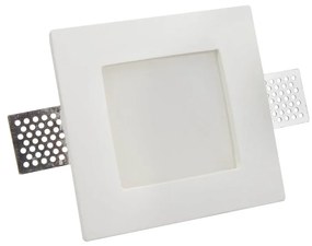 Portafaretto GU10 e MR16 in Gesso Pitturabile con Copertura Satinata Quadrato Ø120x120 mm