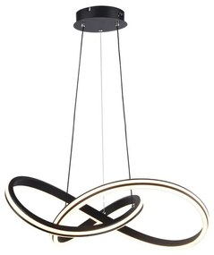 Lampadario LED moderno 40W nero in metallo con luce CCT 3in1
