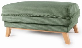 Poggiapiedi in verde chiaro con rivestimento in velluto a coste Tori – Bonami Selection