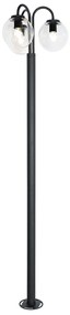 Lanterna nera con vetro trasparente 200 cm 3 luci IP44 - Sfera
