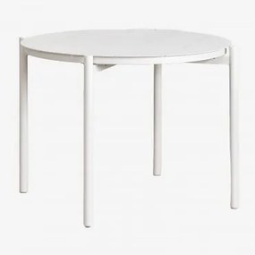 Tavolo Da Giardino Rotondo In Alluminio (ø110 Cm) Elton Gardenia Bianco - Sklum