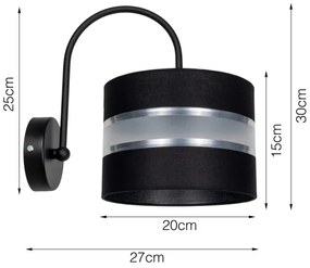 Applique CORAL 1xE27 / 60W / 230V nero