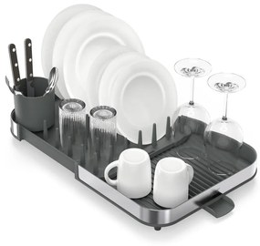 Scolapiatti regolabile grigio in acciaio inox 35x39 cm Duo - Joseph Joseph