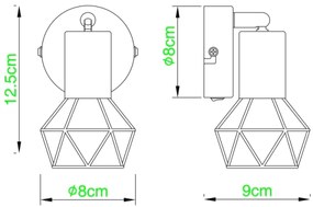 Globo 54802S-1AB - Faretto da muro XARA 1xE14/40W/230V