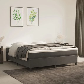 Giroletto Senza Materasso Grigio Scuro 160x200 Cm Velluto /