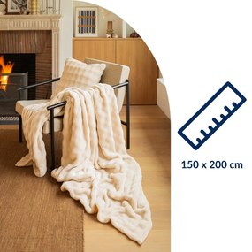 Coperta avorio in micropile 150x200 cm Wave – Tiseco Home Studio