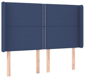 Letto a Molle con Materasso e LED Blu 140x190 cm in Tessuto