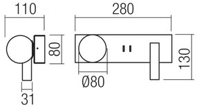 Redo 01-4662 - Applique da parete LED NORMA LED/5W/230V+LED/3W CRI90 USB bronzo