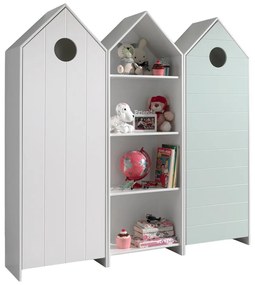 Armadio a giorno bianco e azzurro per bambini 173x171,5 cm CASAMI - Vipack