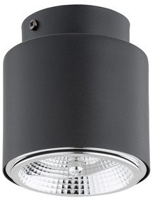 Plafoniera Moderna 1 Luce Faretto Ptah In Acciaio Nero