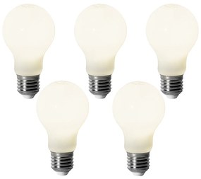 Set di 5 E27 dimbare LED lamp A60 opaal 7W 806 lm 4000K