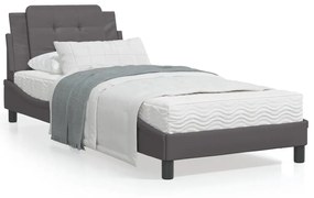 Letto con materasso grigio 90x190 cm in similpelle