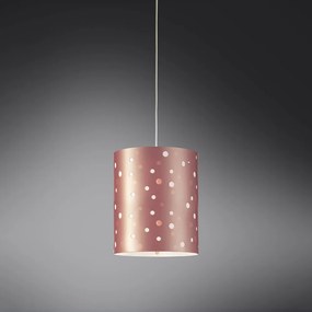 Sospensione Moderna A 1 Luce Pois Xl In Polilux Bicolor Rosa Metallico Made In Italy