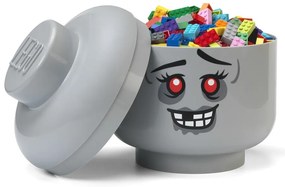 Scatola per bambini grigia in plastica ø 24x27 cm Head Zombie L – LEGO®
