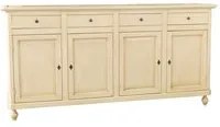 Madia credenza 4 ante 4 cassetti legno shabby avorio 196x43x98h - Mobili 2G