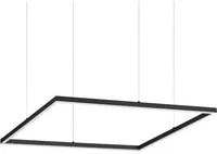 Sospensione Moderna Square Oracle Alluminio-Plastiche Nero Led 41W 3000K D70Cm