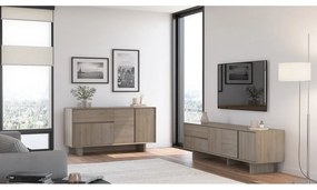 Cassettiera di colore naturale con effetto rovere 146x76x45 cm Carpi – Marckeric