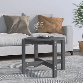 Tavolino Da Salotto Grigio Ø 62,5x45 Cm Legno Massello Di Pino /