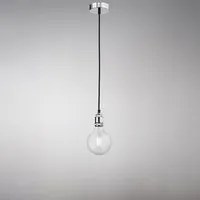 Lampadario In Metallo Industrial Clean Cromo Lucido 1 Luce E27