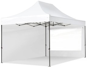 TOOLPORT 3x4,5m gazebo pieghevole con laterali (finestre panoramiche), PREMIUM acciaio, bianco - (600060)