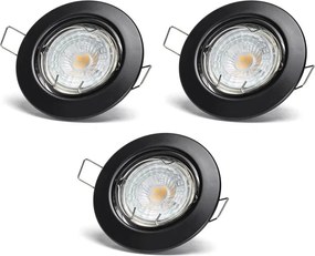 Aigostar - Set di 3 faretti da incasso LED 1x GU10/4,5W/230V 4000K nero
