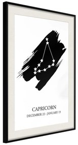 Poster  Zodiac: Capricorn I  Cornice Quadri Cornice nera con pass-partout, Larghezza x Altezza Home decor 20x30